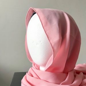Pink Chiffon Crepe Hijab Scarf